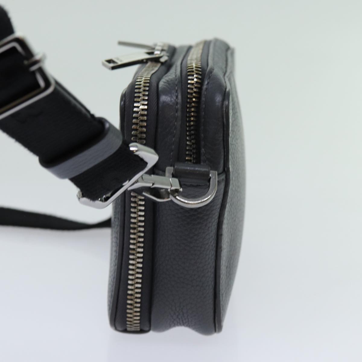 Christian Dior Shoulder Bag Leather Gray Auth 70772M