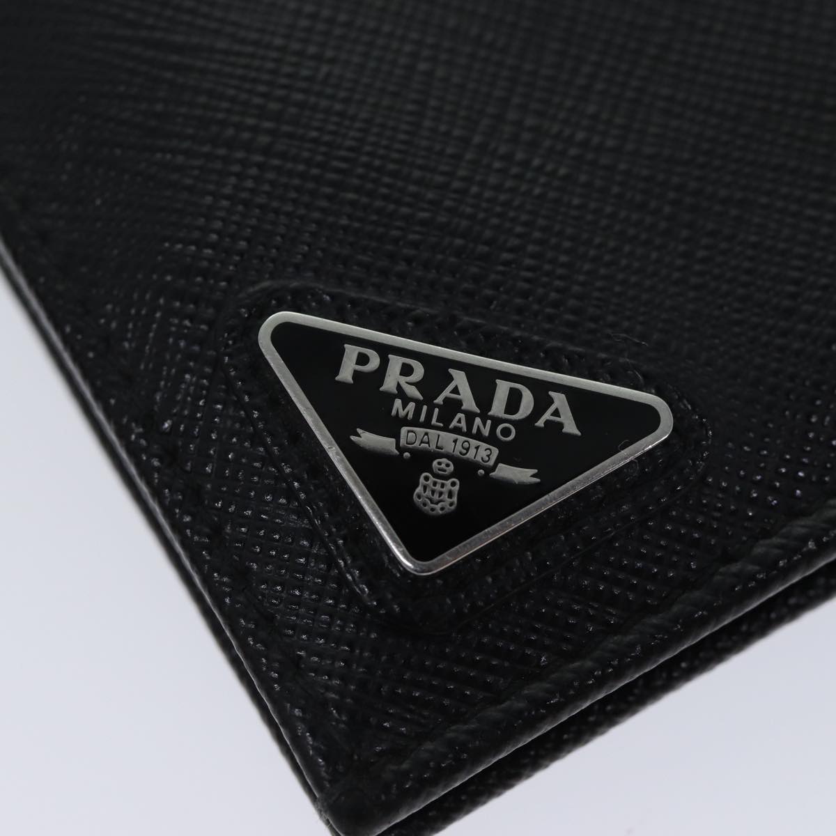 PRADA Long Wallet Safiano leather Black Auth 70785