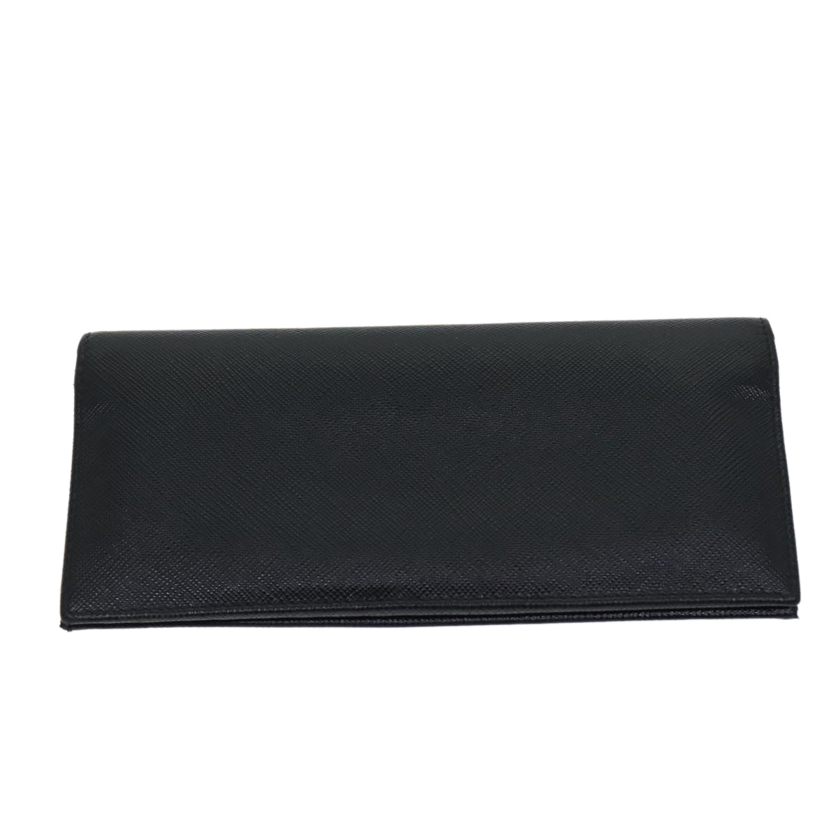 PRADA Long Wallet Safiano leather Black Auth 70785