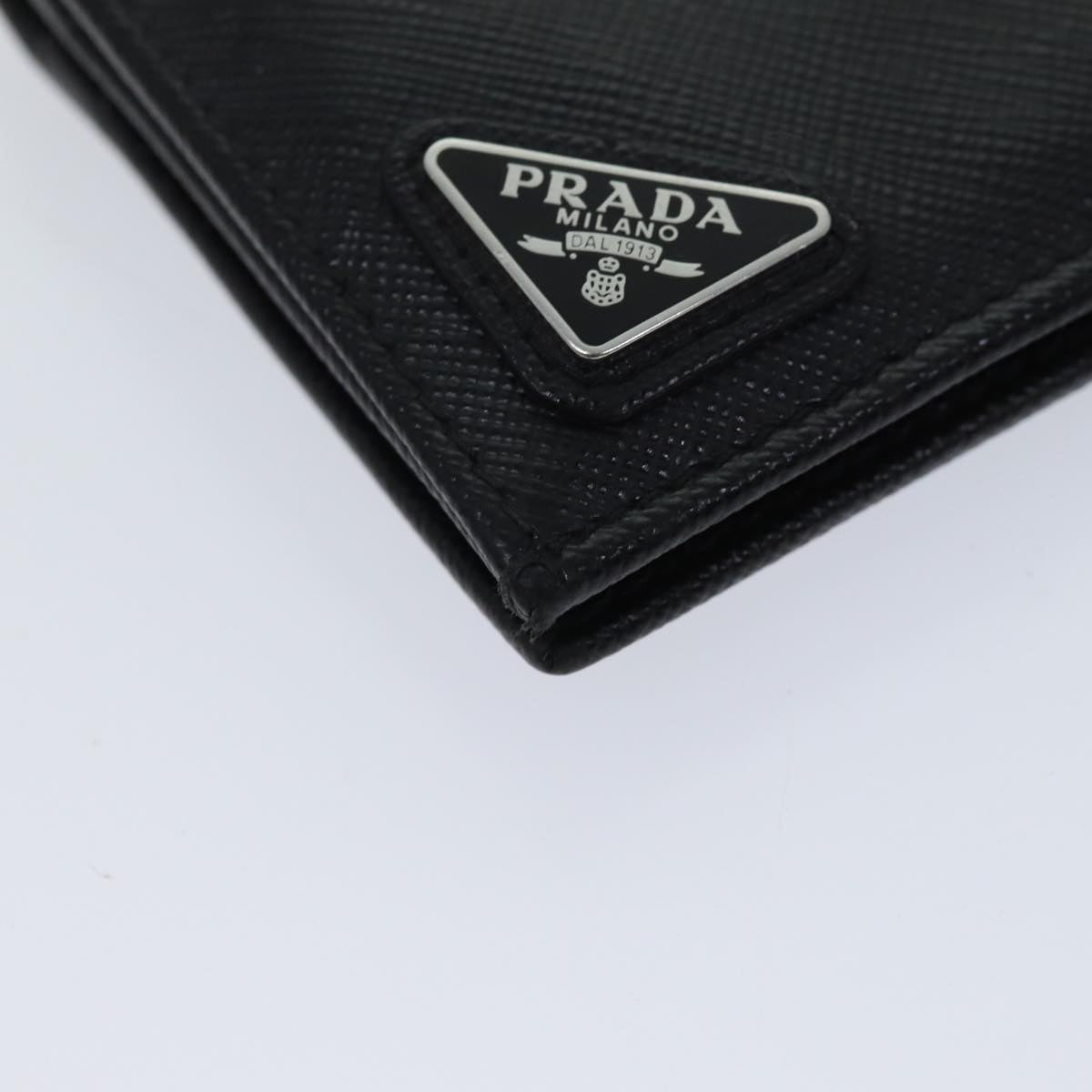 PRADA Long Wallet Safiano leather Black Auth 70785