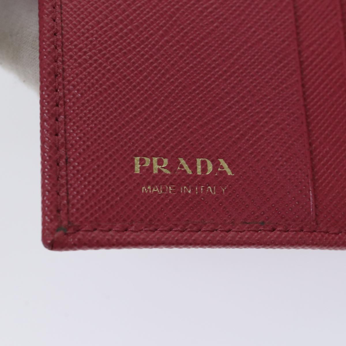 PRADA Wallet Safiano leather Pink Auth 70786