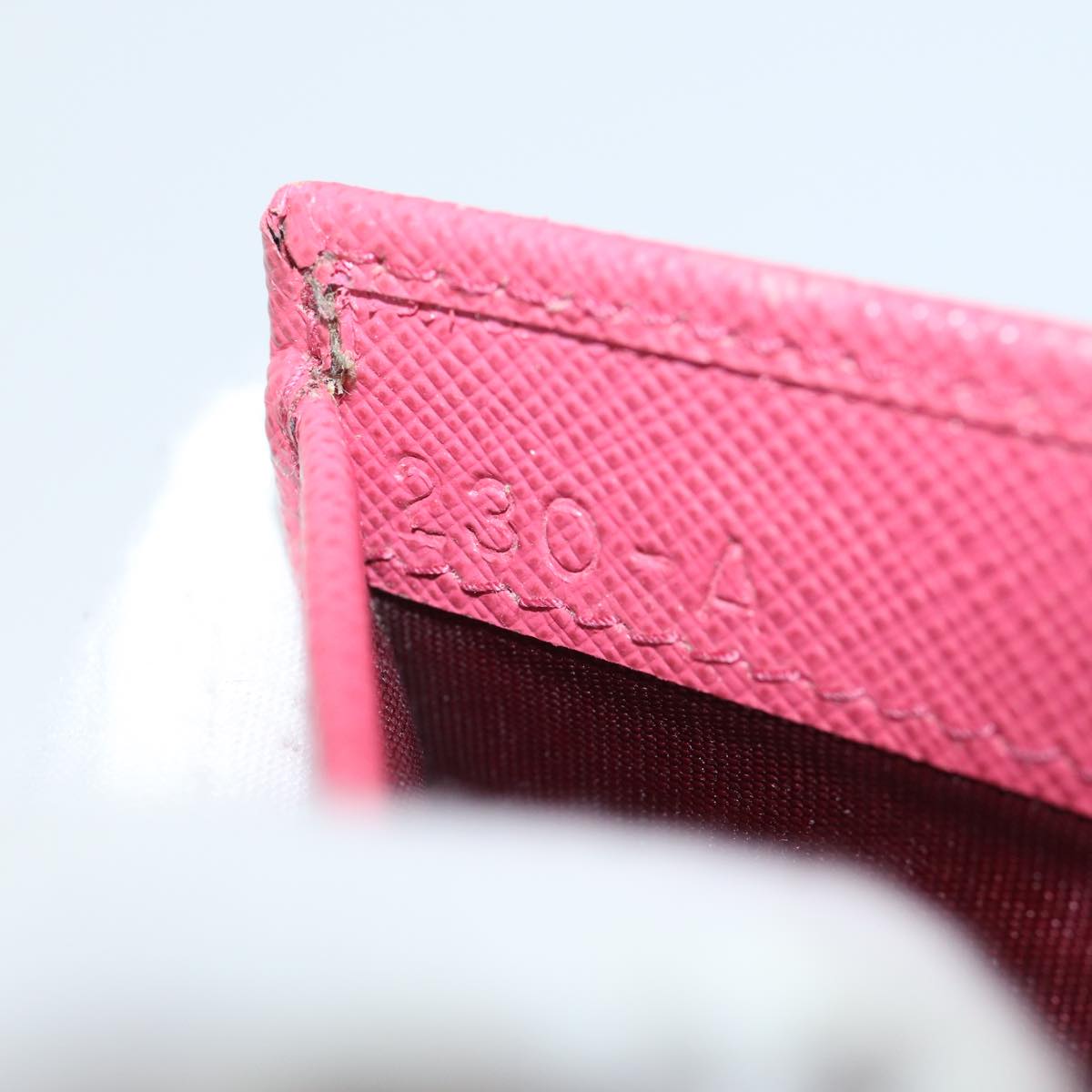 PRADA Wallet Safiano leather Pink Auth 70786