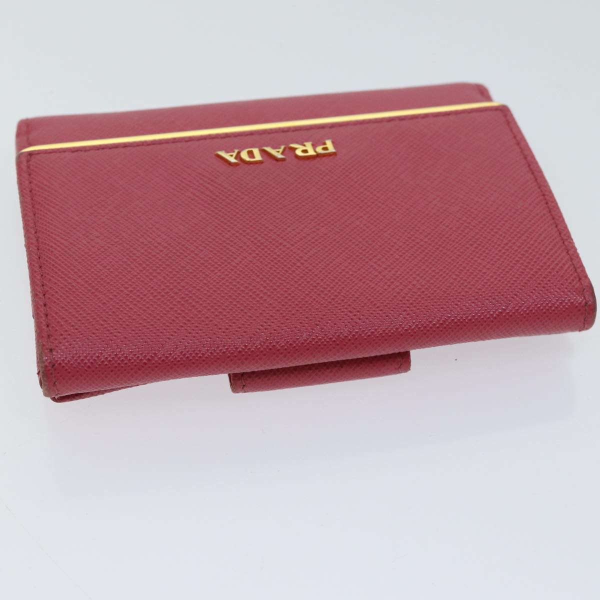 PRADA Wallet Safiano leather Pink Auth 70786