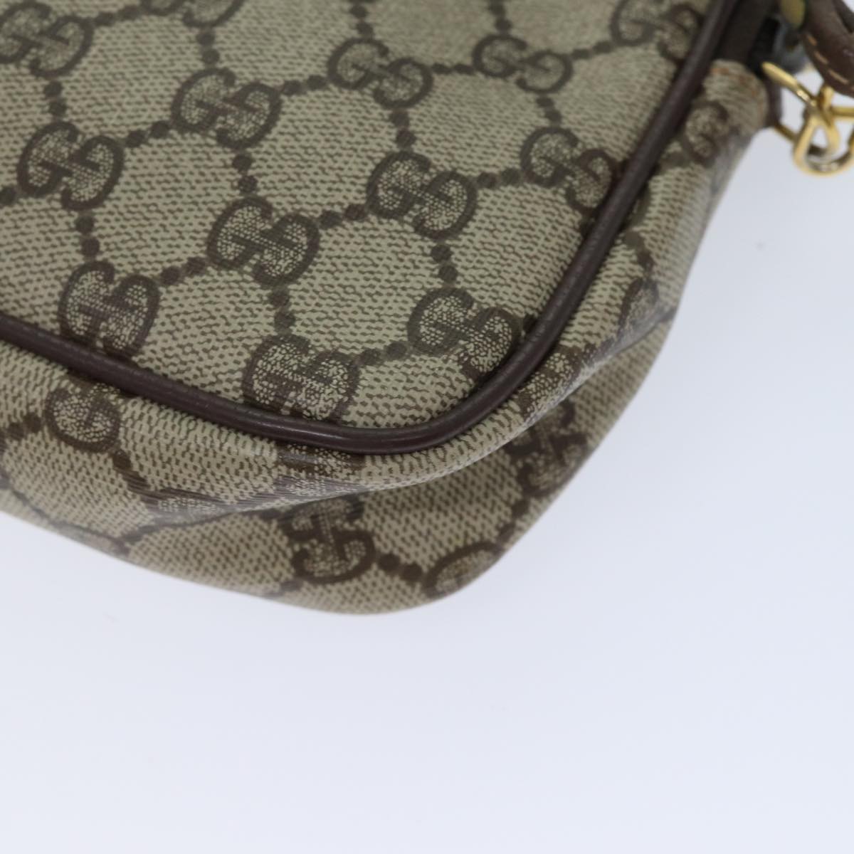 GUCCI GG Supreme Shoulder Bag PVC Beige 97 02 068 Auth 70812