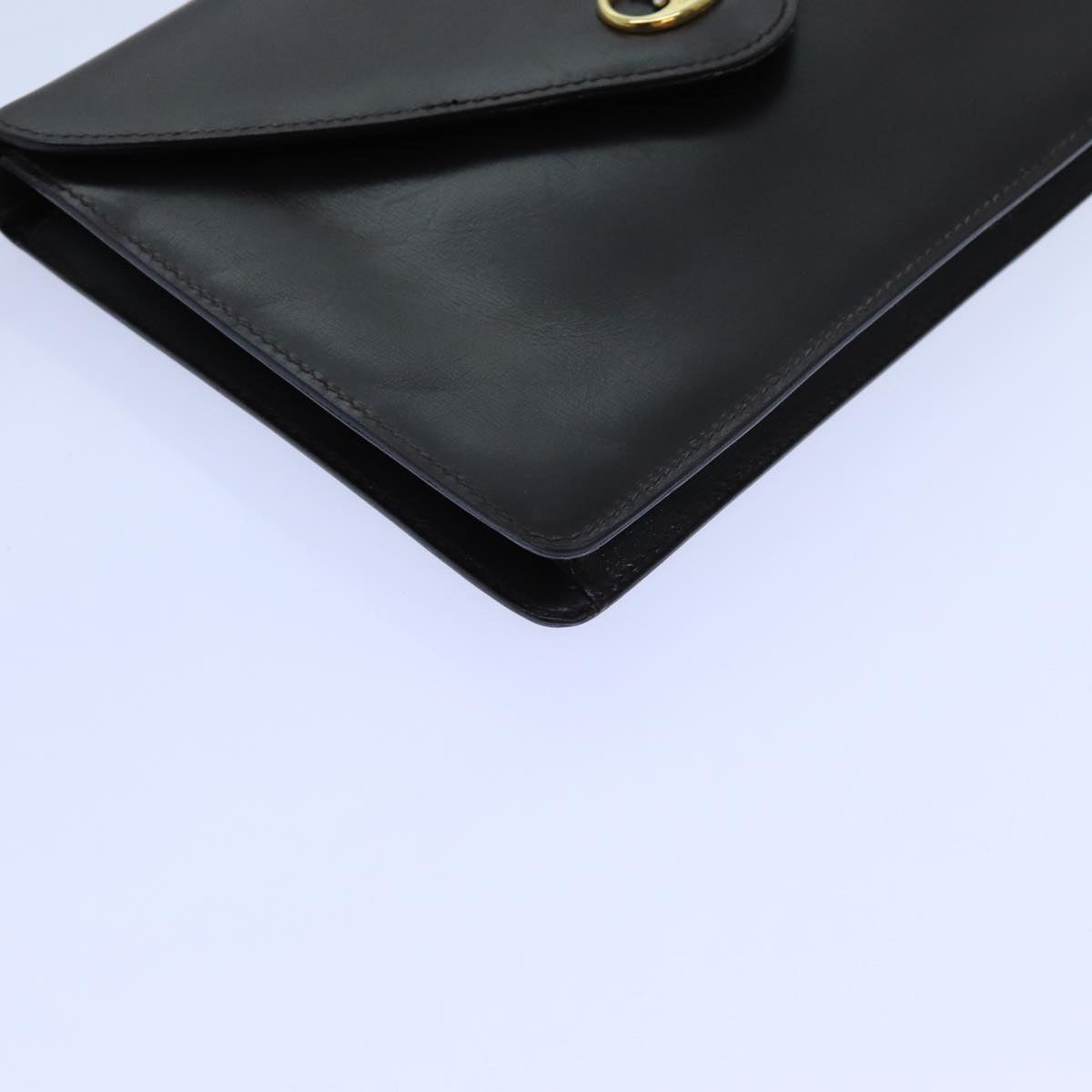 CELINE Shoulder Bag Leather Dark Brown Auth 70813