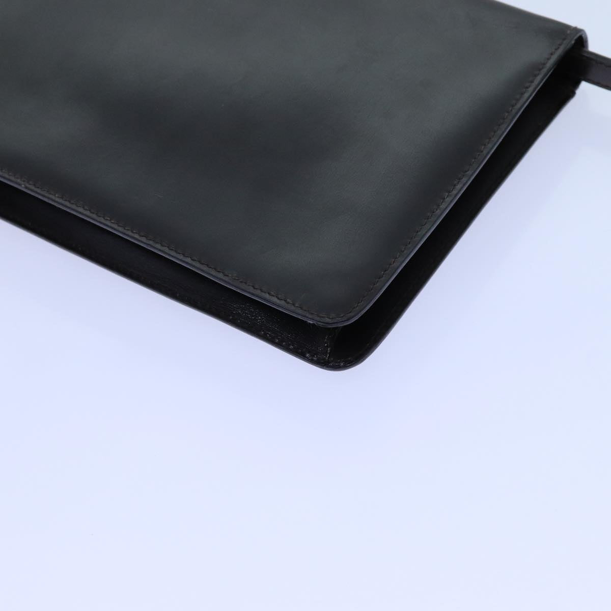 CELINE Shoulder Bag Leather Dark Brown Auth 70813