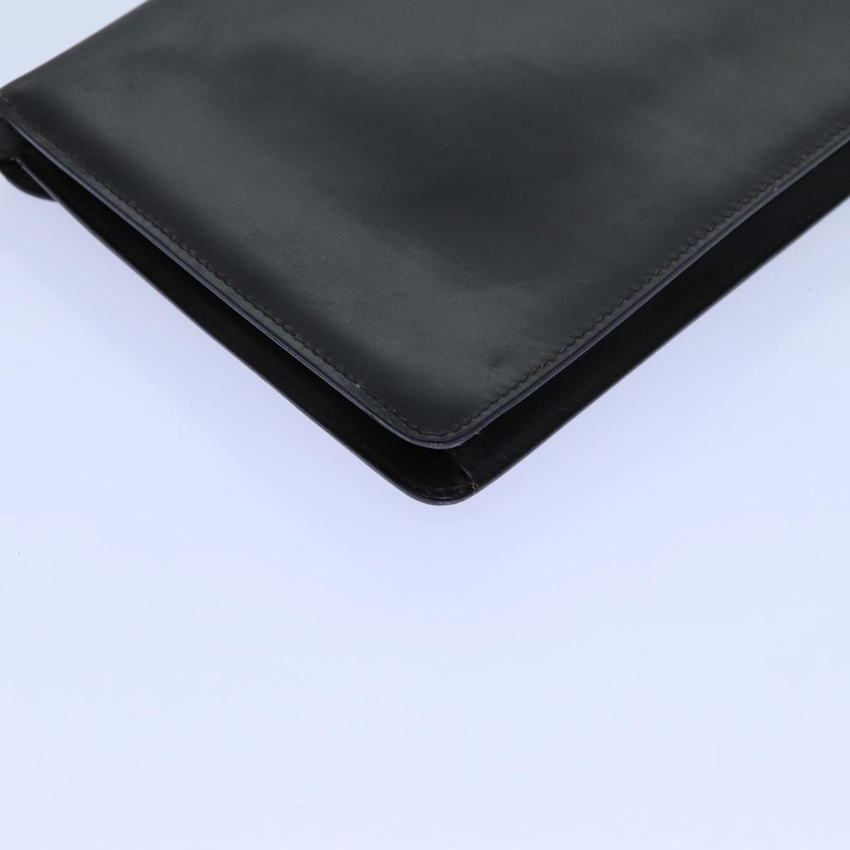 CELINE Shoulder Bag Leather Dark Brown Auth 70813