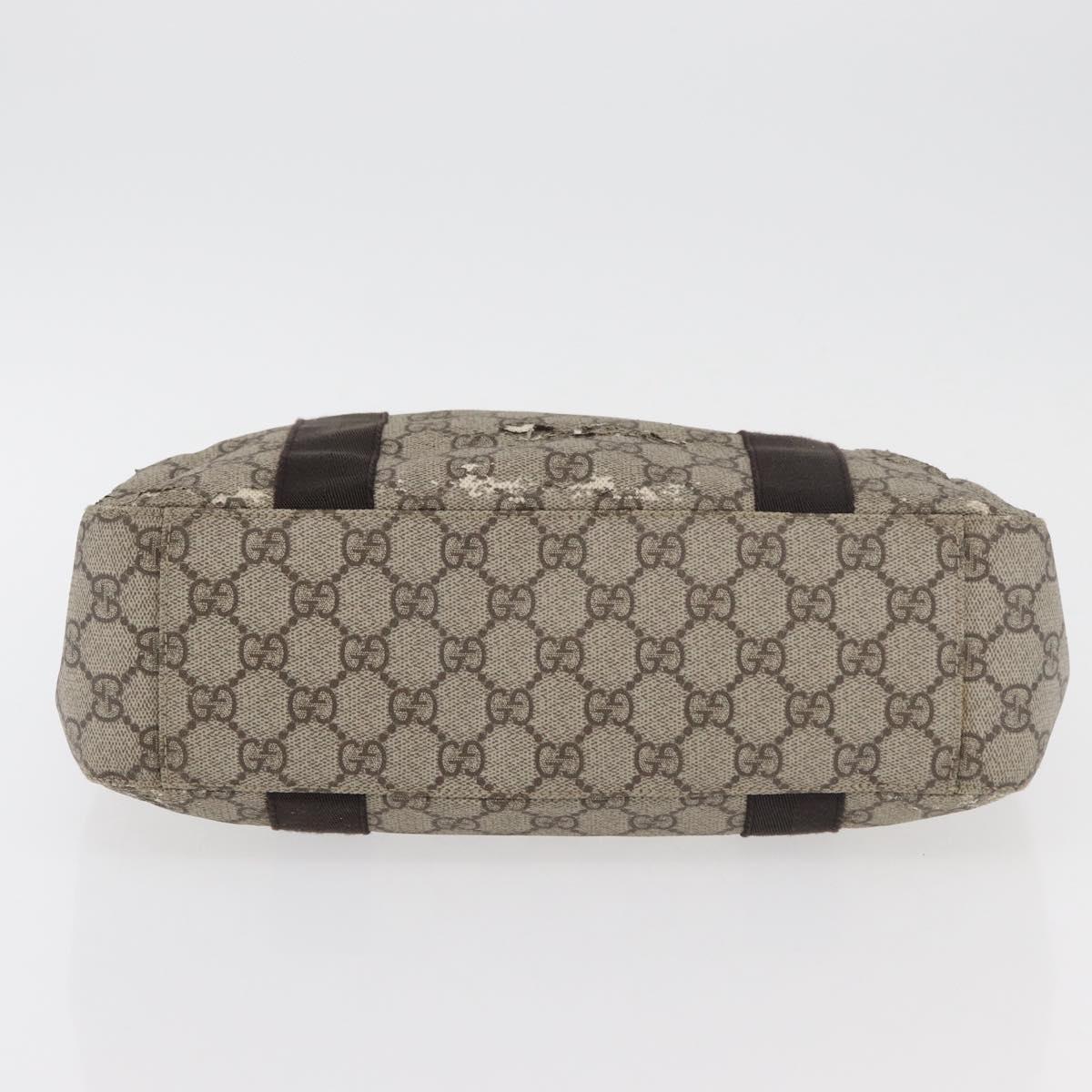 GUCCI GG Supreme Hand Bag PVC Beige 141976 Auth 70862