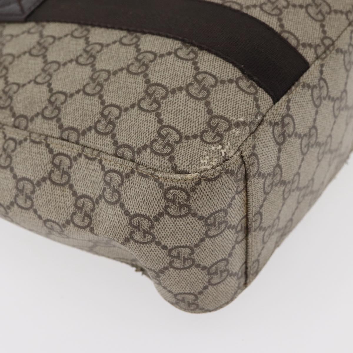 GUCCI GG Supreme Hand Bag PVC Beige 141976 Auth 70862