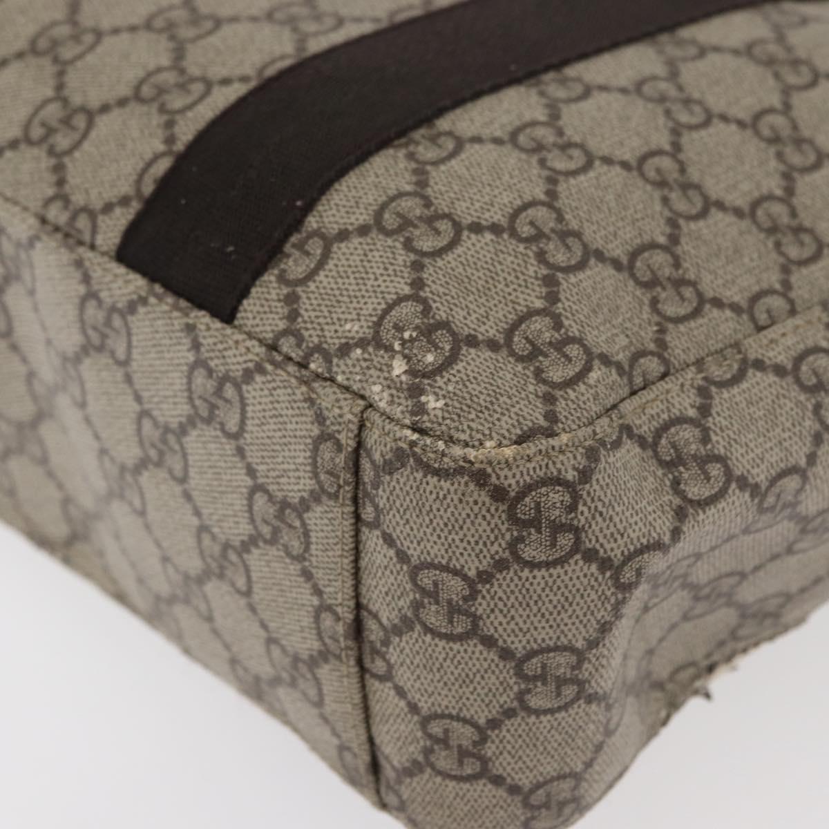 GUCCI GG Supreme Hand Bag PVC Beige 141976 Auth 70862