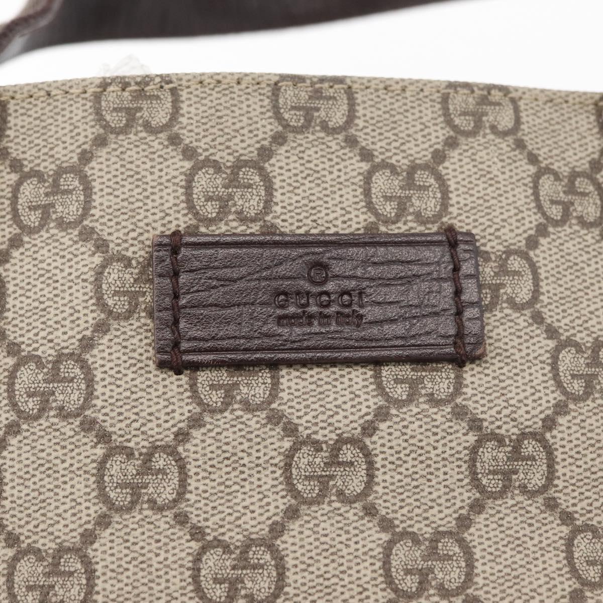 GUCCI GG Supreme Hand Bag PVC Beige 141976 Auth 70862