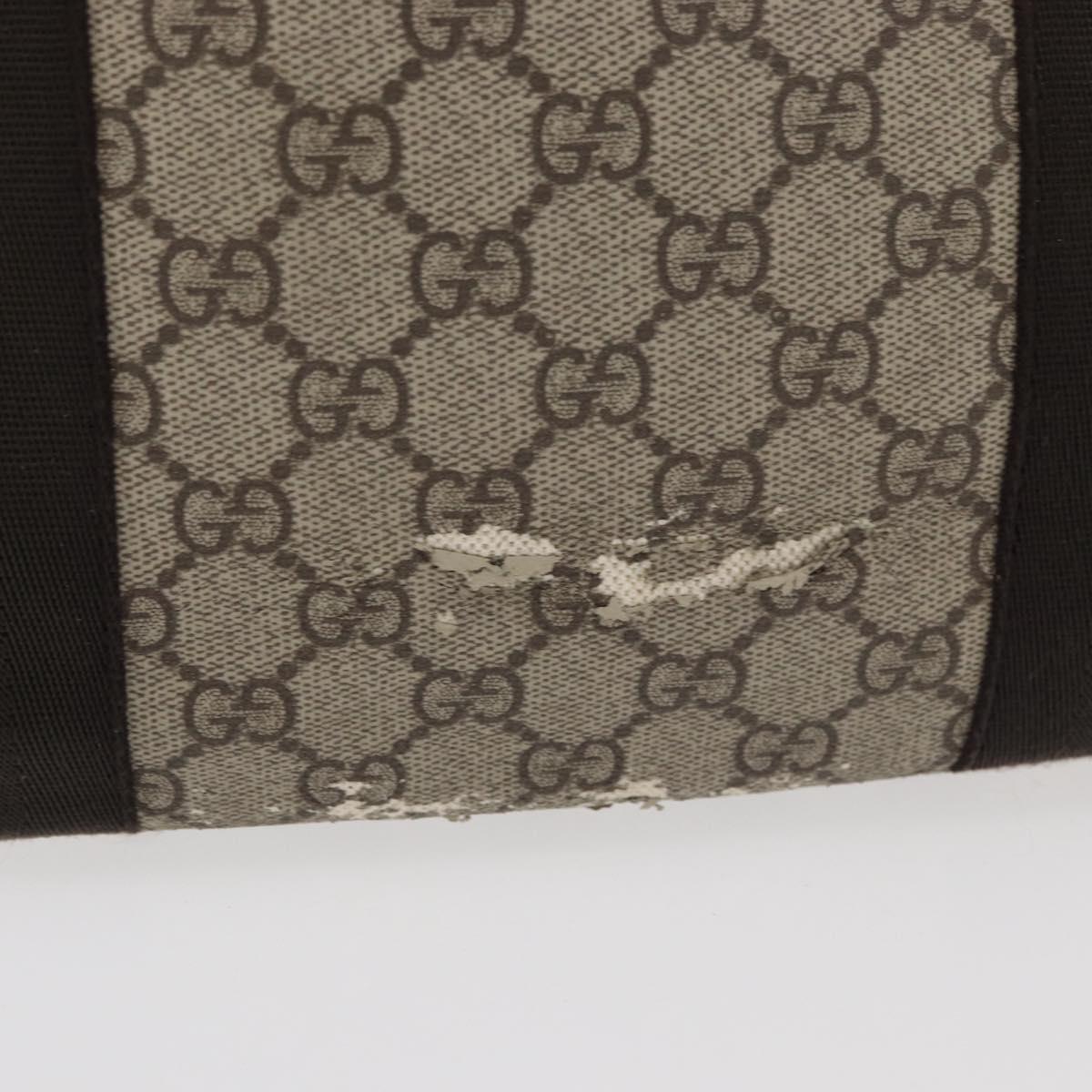 GUCCI GG Supreme Hand Bag PVC Beige 141976 Auth 70862