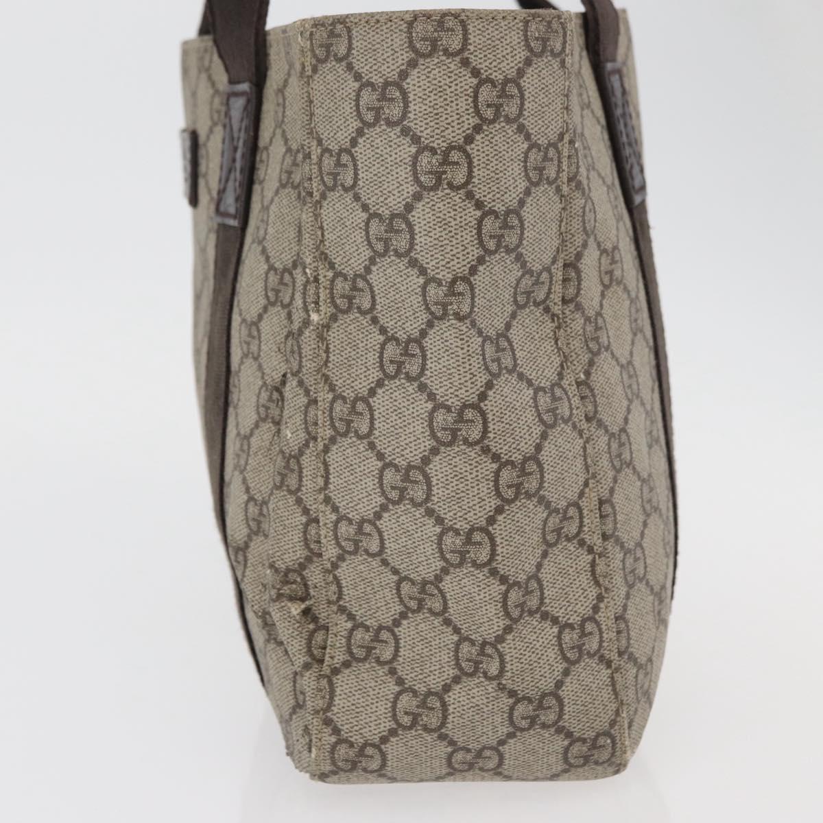 GUCCI GG Supreme Hand Bag PVC Beige 141976 Auth 70862