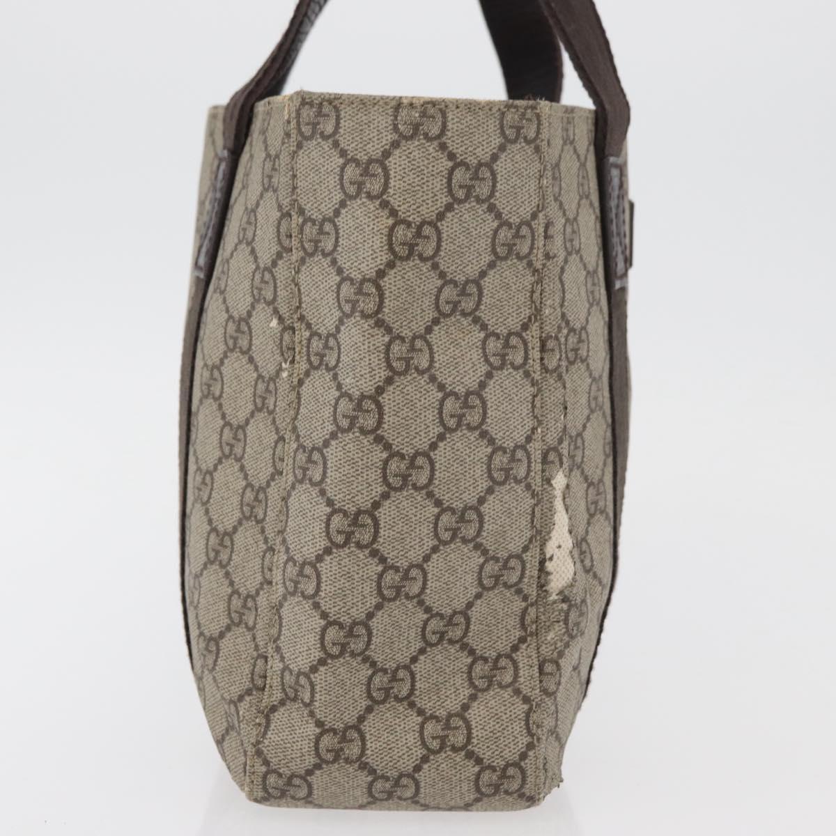 GUCCI GG Supreme Hand Bag PVC Beige 141976 Auth 70862