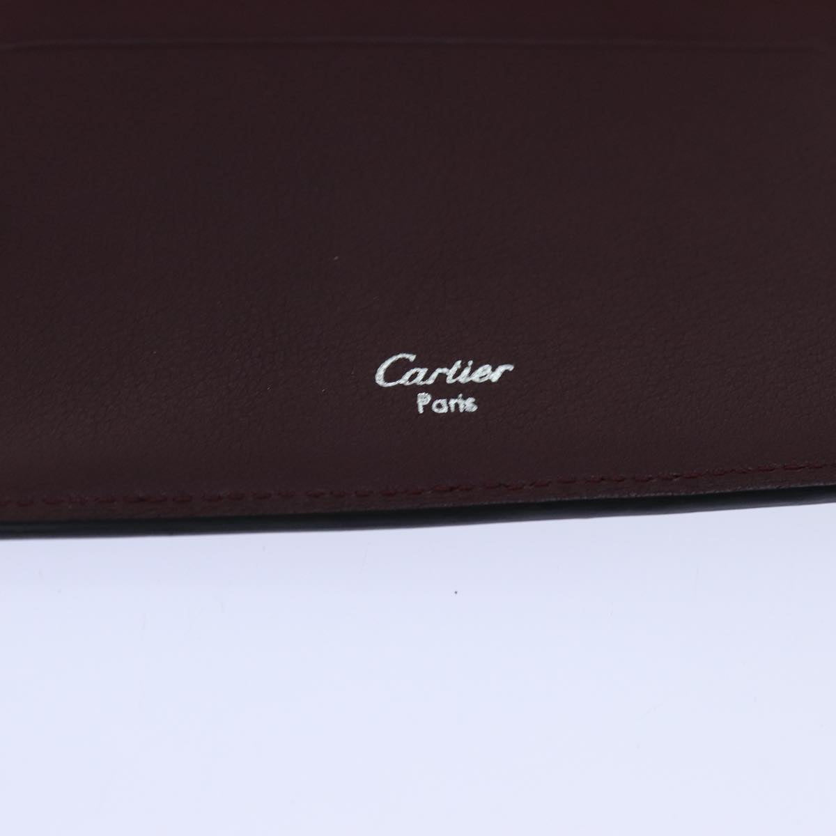 CARTIER Card Case Leather Black Auth 70877