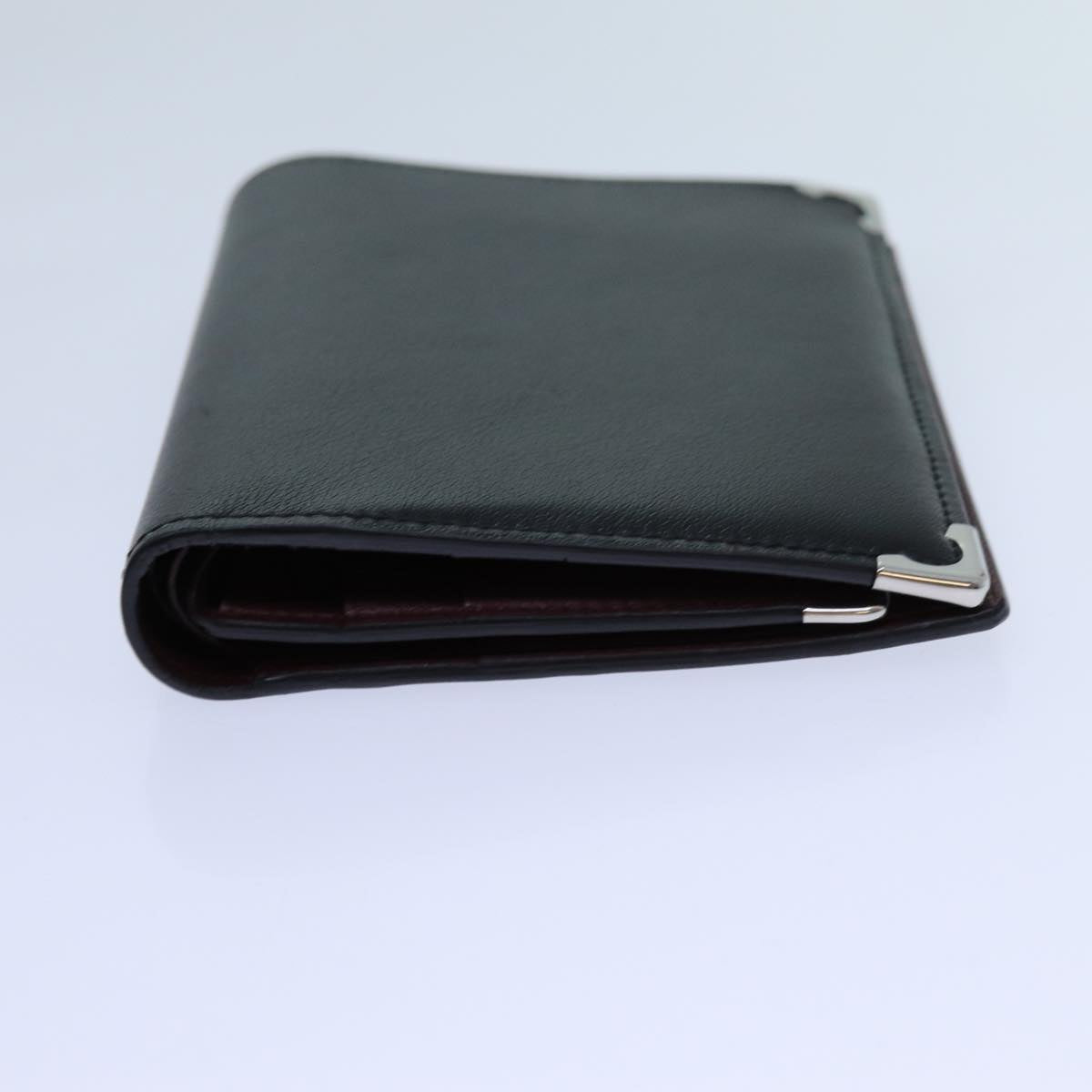 CARTIER Card Case Leather Black Auth 70877