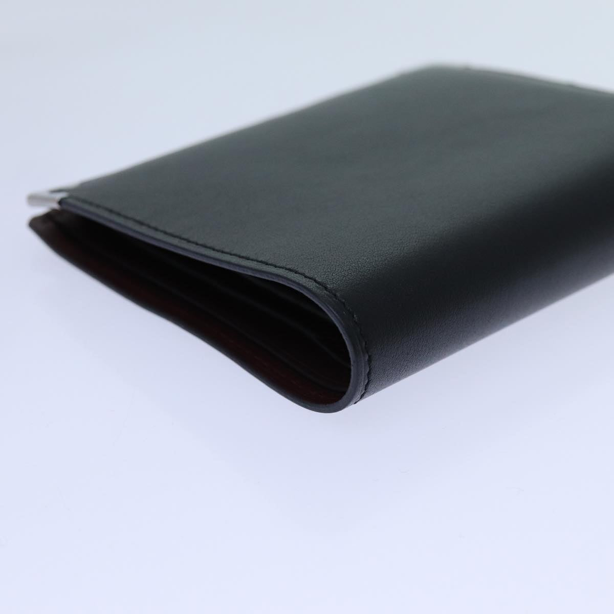 CARTIER Card Case Leather Black Auth 70877