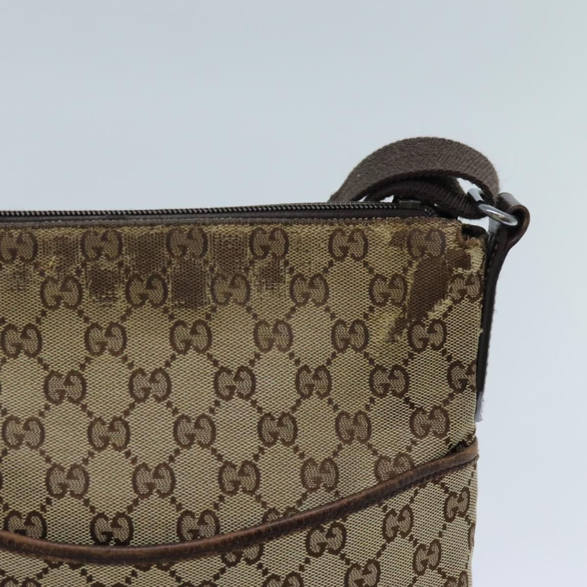 GUCCI GG Canvas Shoulder Bag Beige Auth 71027