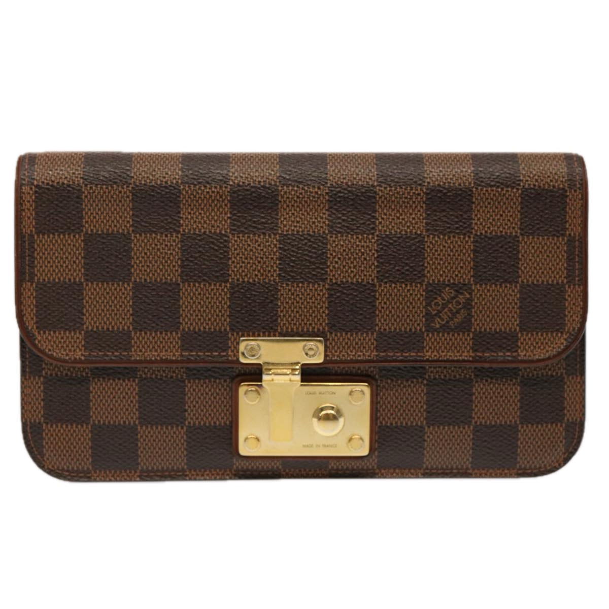 LOUIS VUITTON Damier Ebene Portefeuille Ascot Long Wallet N63171 LV Auth 71056