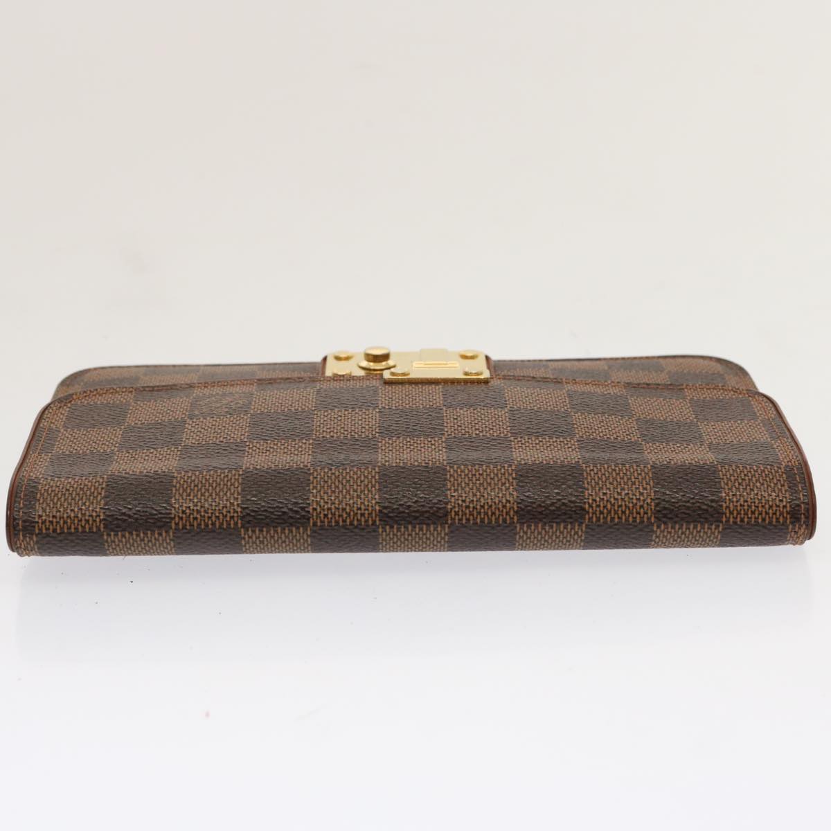 LOUIS VUITTON Damier Ebene Portefeuille Ascot Long Wallet N63171 LV Auth 71056