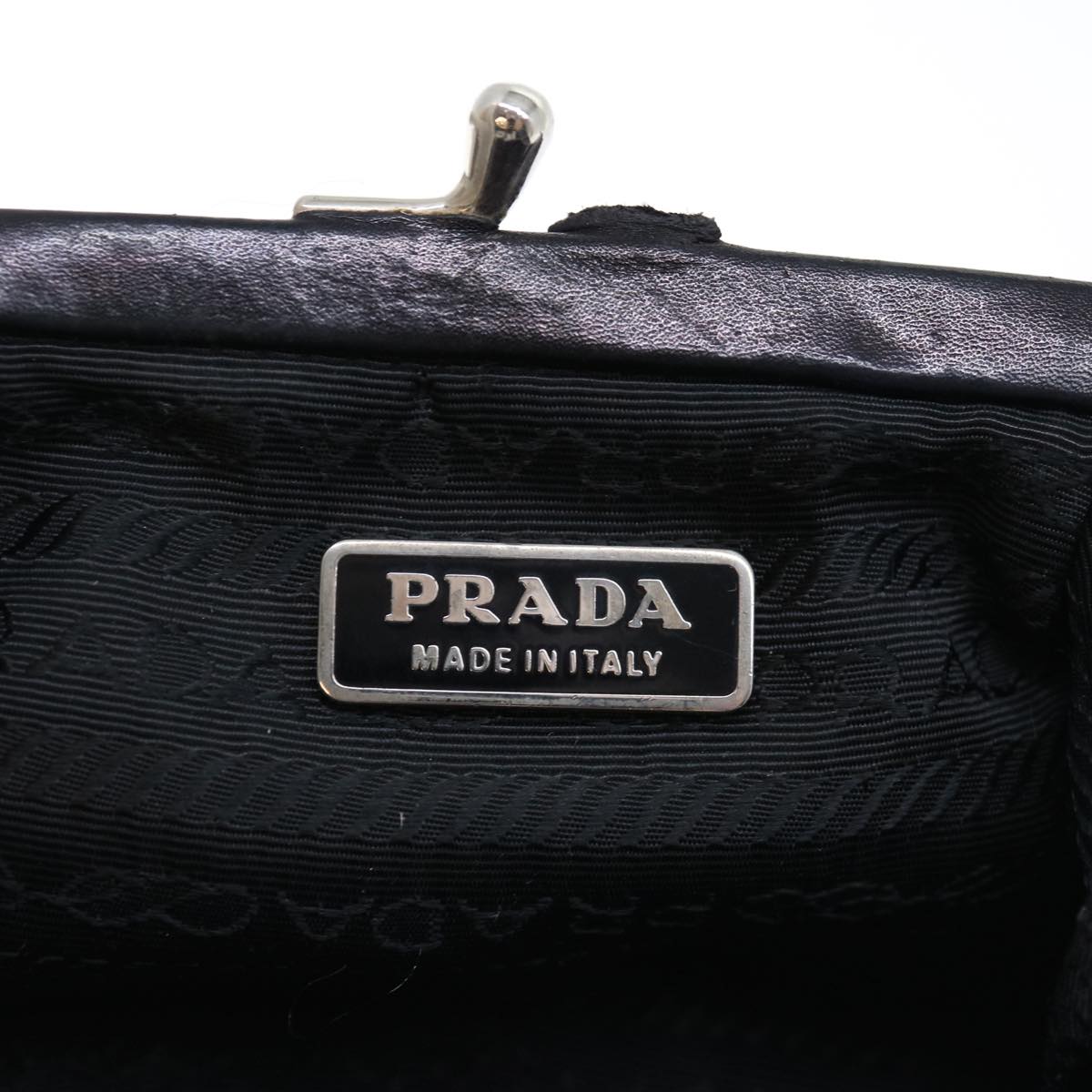 PRADA Coin Purse Nylon Black Auth 71076