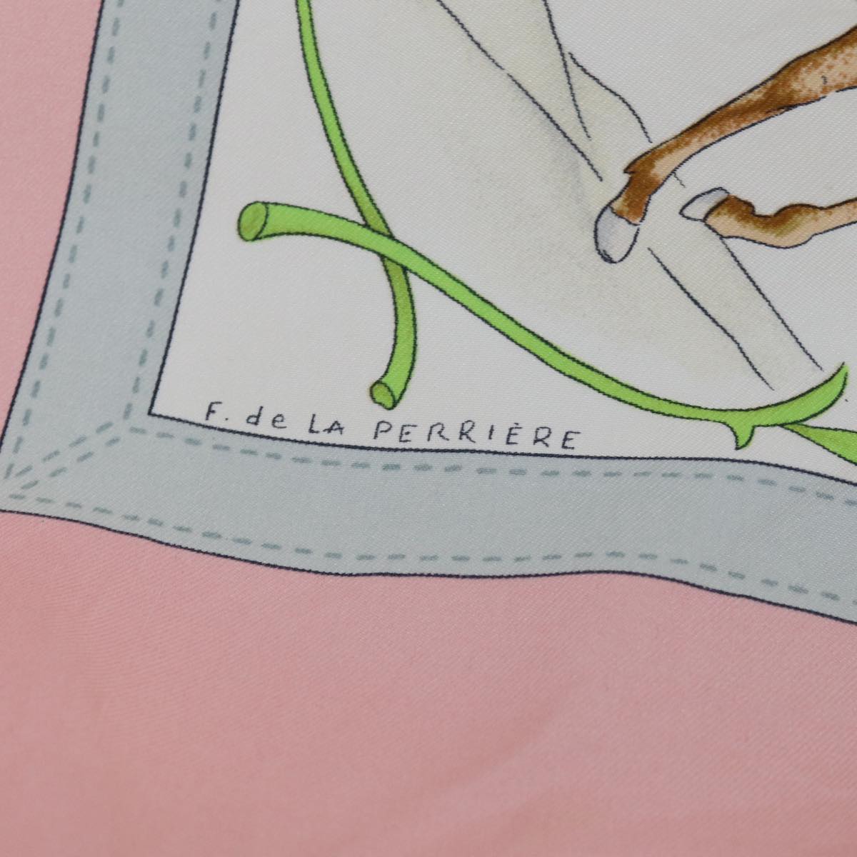 HERMES Carre 90 COSTUMES CIVILS Scarf Silk Pink Auth 71132