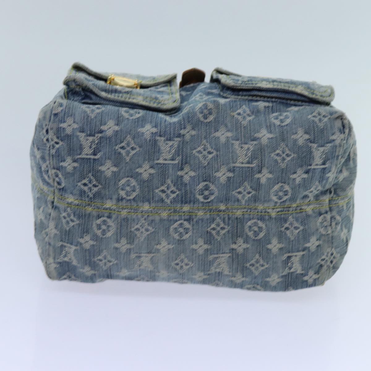 LOUIS VUITTON Monogram Denim Sac A DosGM Backpack Blue M95056 LV Auth 71186