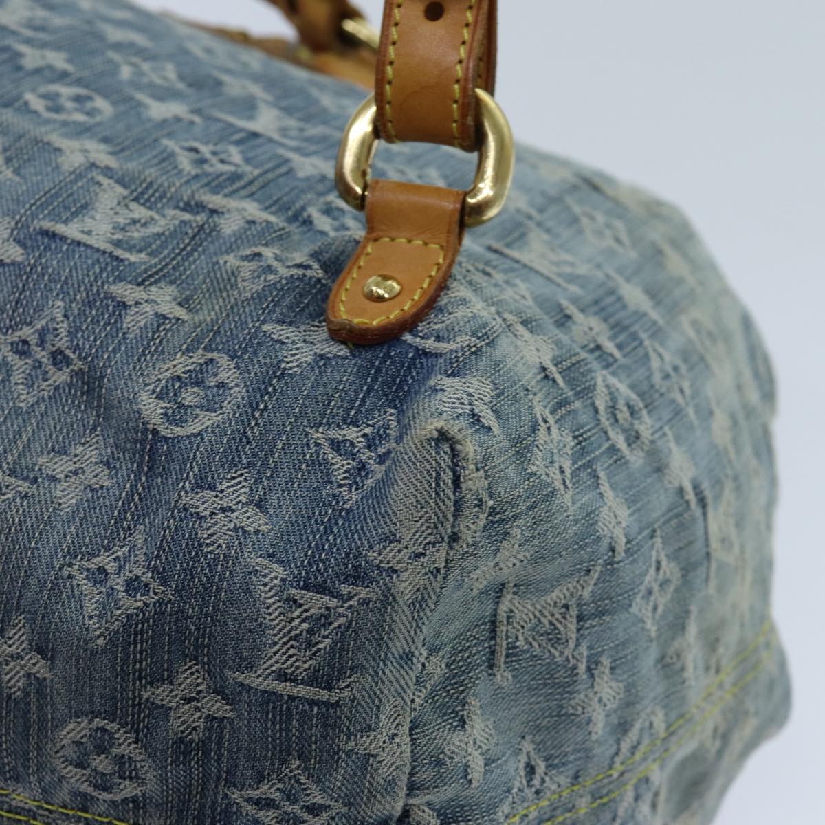 LOUIS VUITTON Monogram Denim Sac A DosGM Backpack Blue M95056 LV Auth 71186