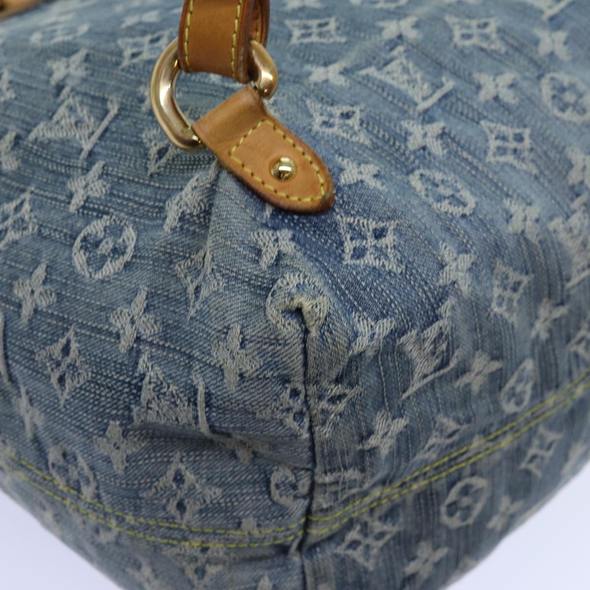 LOUIS VUITTON Monogram Denim Sac A DosGM Backpack Blue M95056 LV Auth 71186