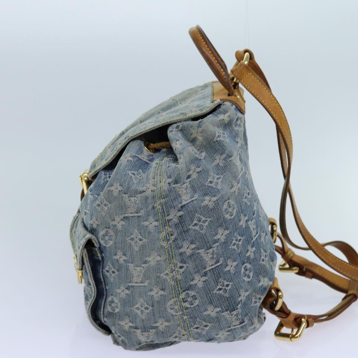 LOUIS VUITTON Monogram Denim Sac A DosGM Backpack Blue M95056 LV Auth 71186