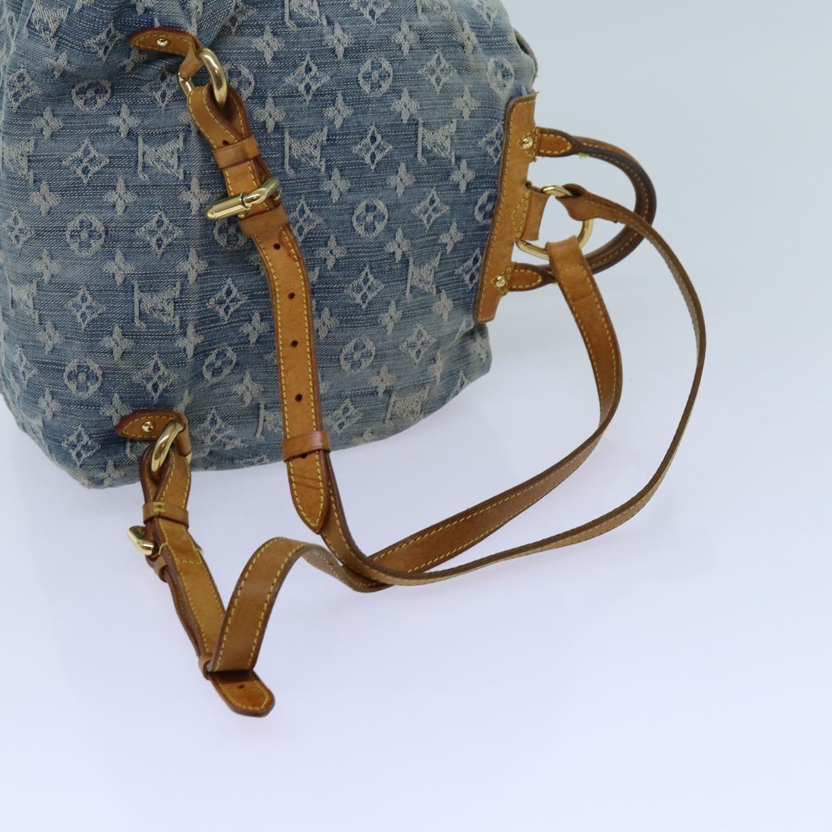 LOUIS VUITTON Monogram Denim Sac A DosGM Backpack Blue M95056 LV Auth 71186