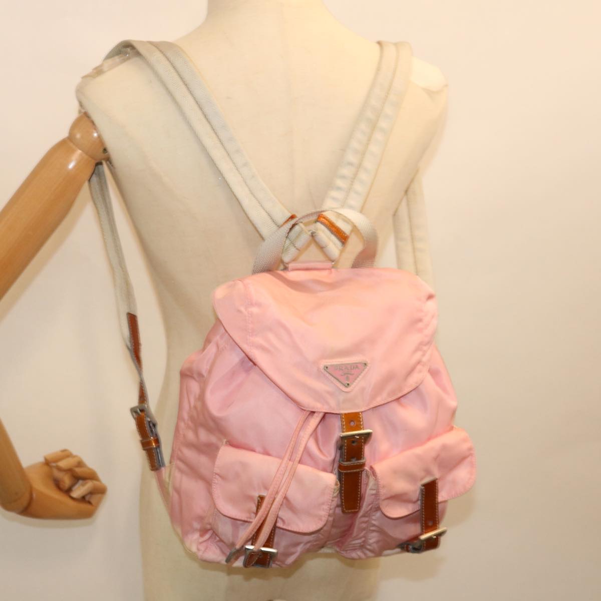 PRADA Backpack Nylon Pink Auth 71294