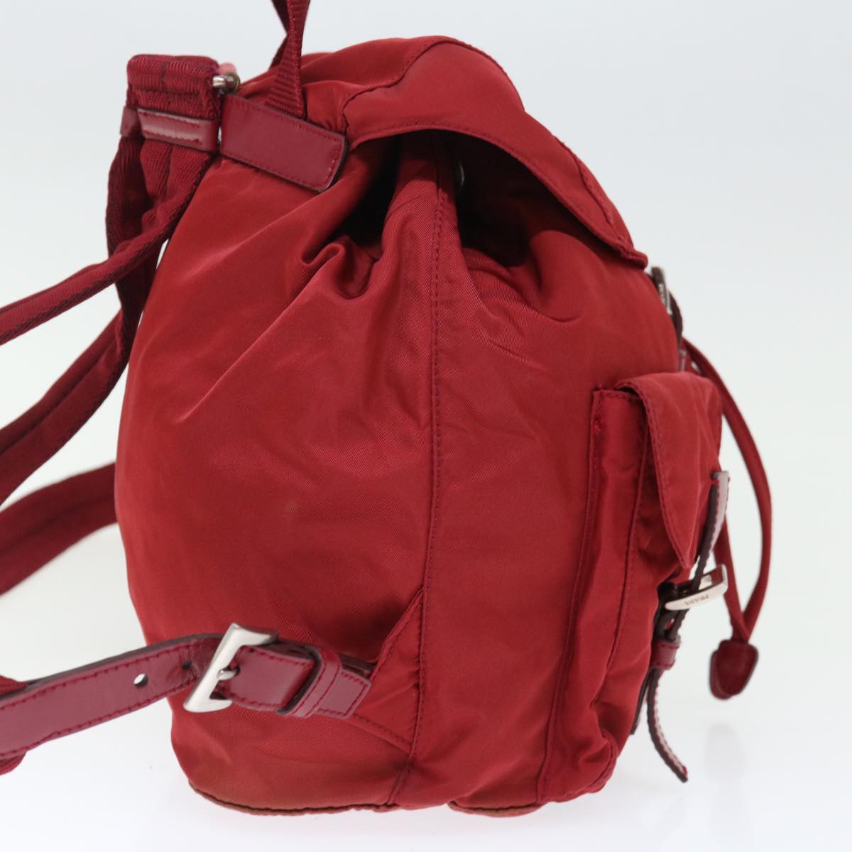 PRADA Backpack Nylon Red Auth 71295