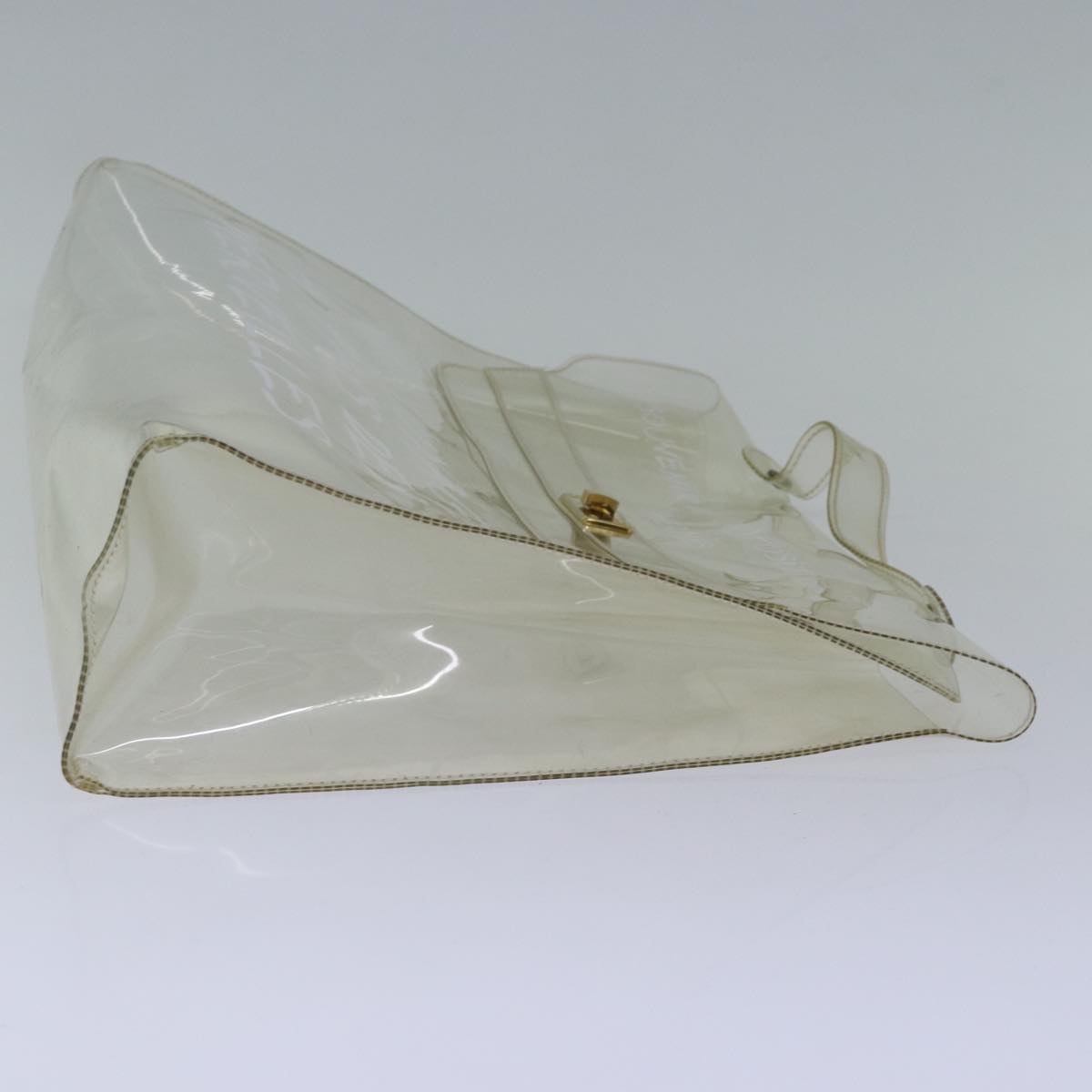 HERMES Vinyl Kelly Hand Bag Vinyl Clear Auth 71306