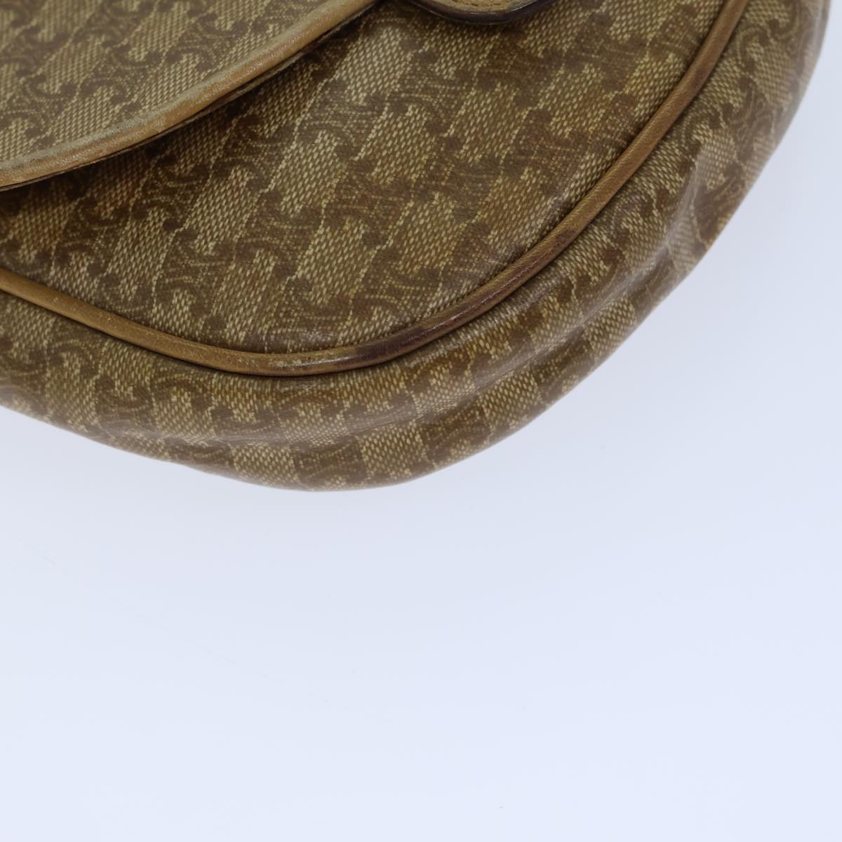 CELINE Macadam Canvas Shoulder Bag Coated Canvas Beige Auth 71434