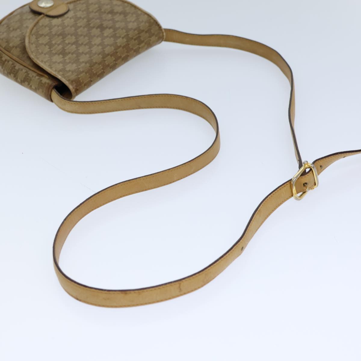 CELINE Macadam Canvas Shoulder Bag Coated Canvas Beige Auth 71434