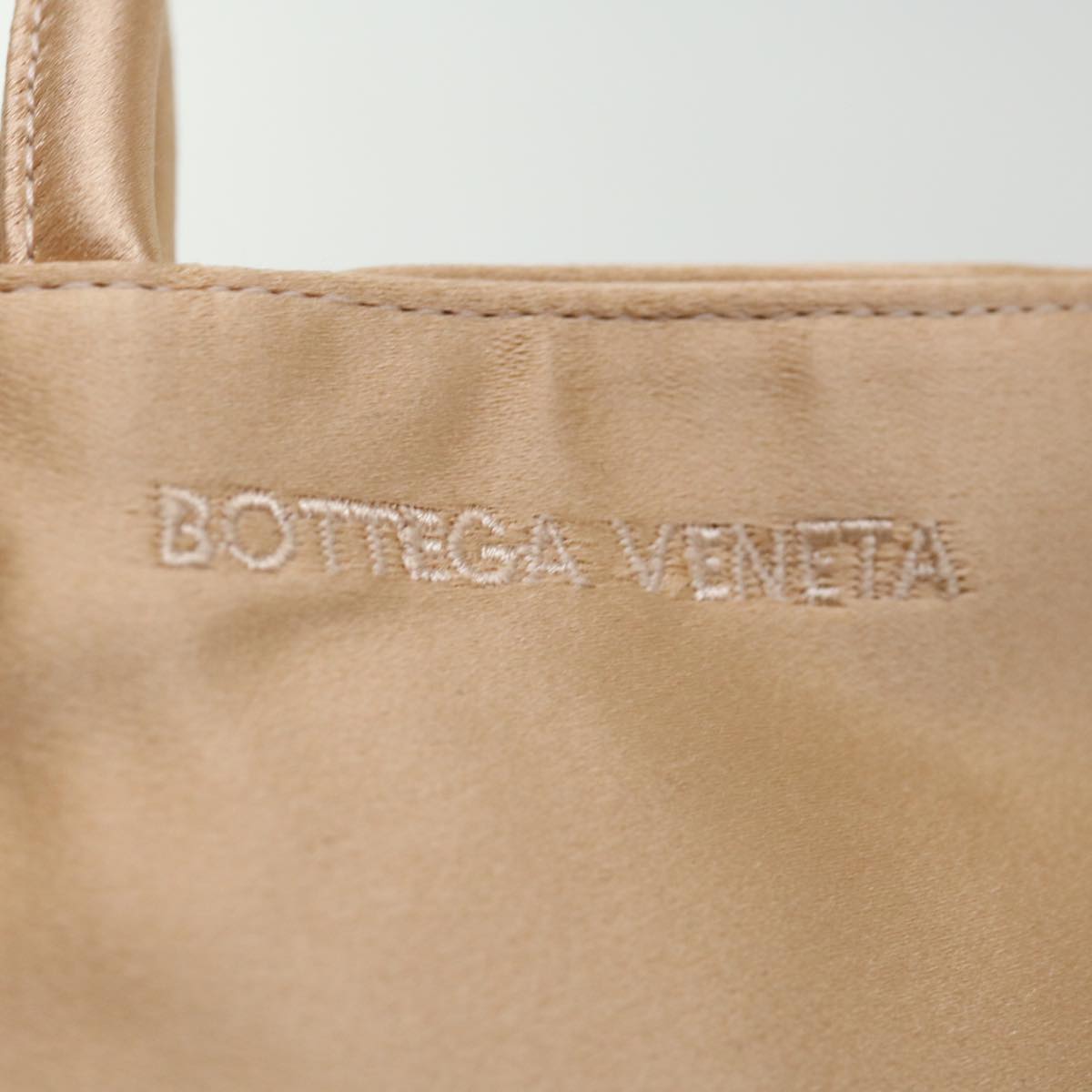 BOTTEGA VENETA Hand Bag Satin Pink Gold Auth 71459