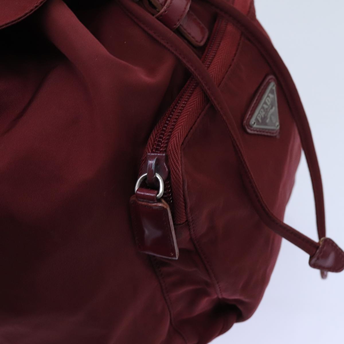 PRADA Backpack Nylon Red Auth 71496