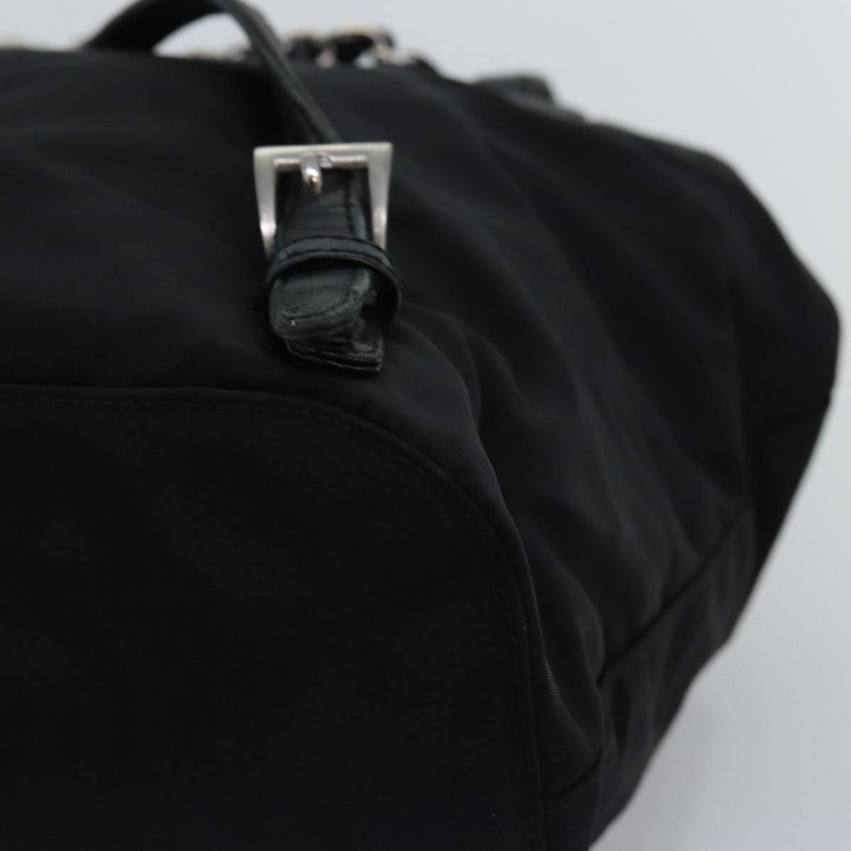 PRADA Chain Backpack Nylon Black Auth 71499