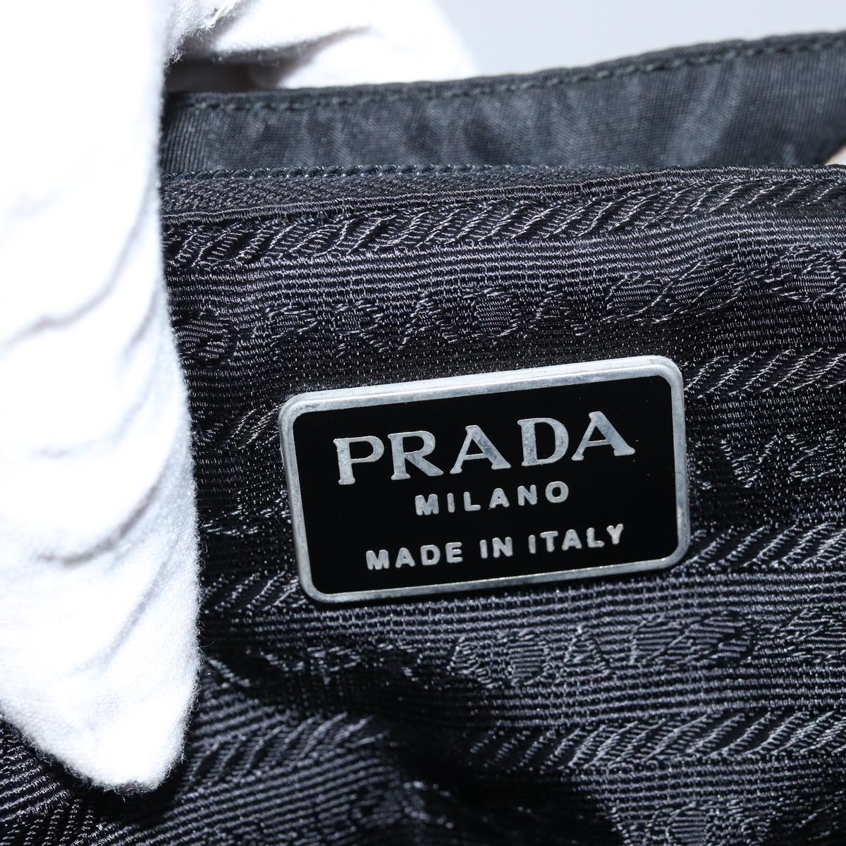 PRADA Chain Backpack Nylon Black Auth 71499