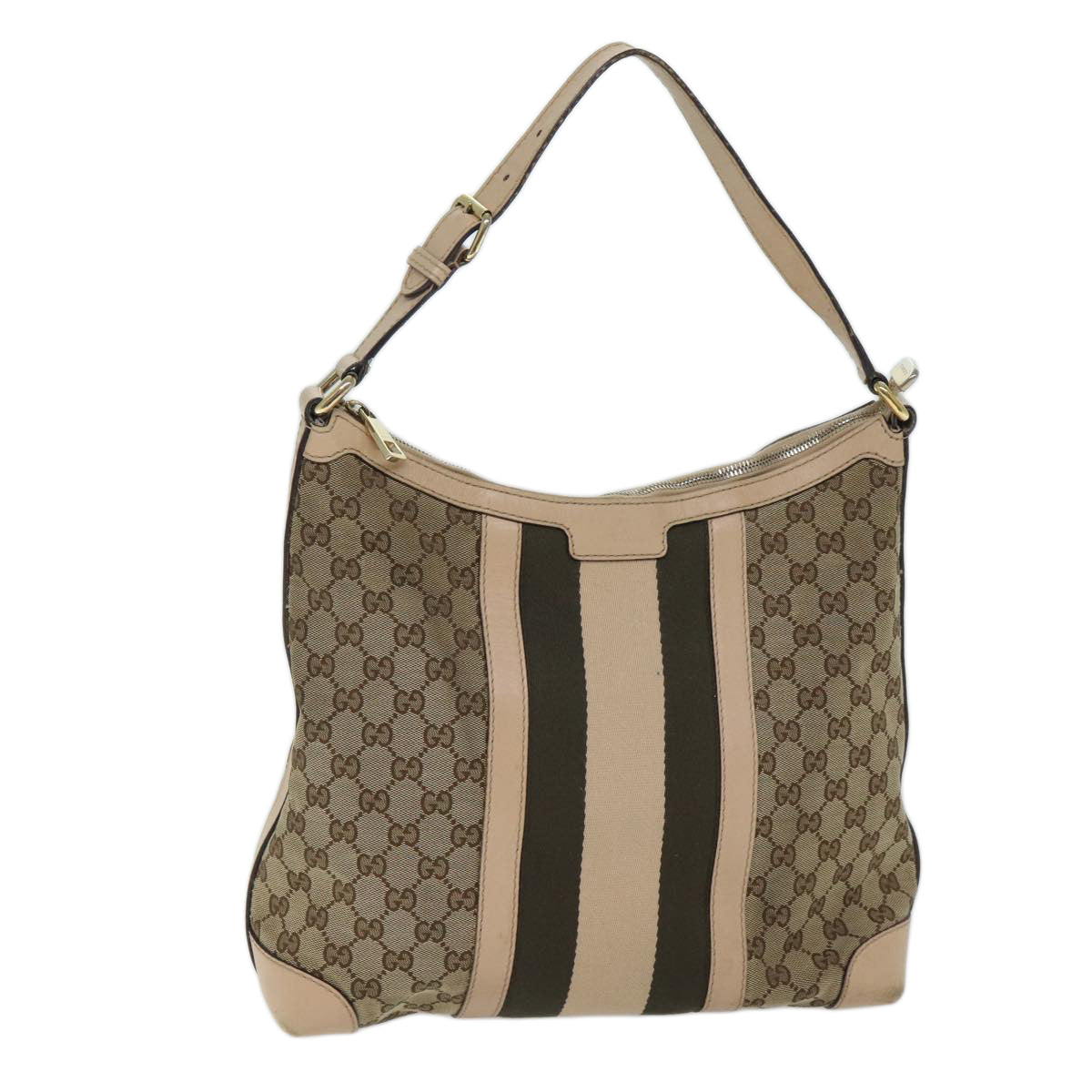 GUCCI GG Canvas Shoulder Bag Beige 257084 Auth 71510