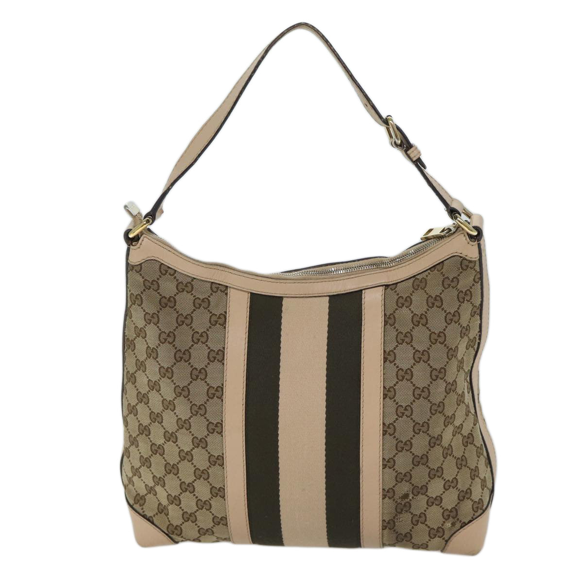 GUCCI GG Canvas Shoulder Bag Beige 257084 Auth 71510