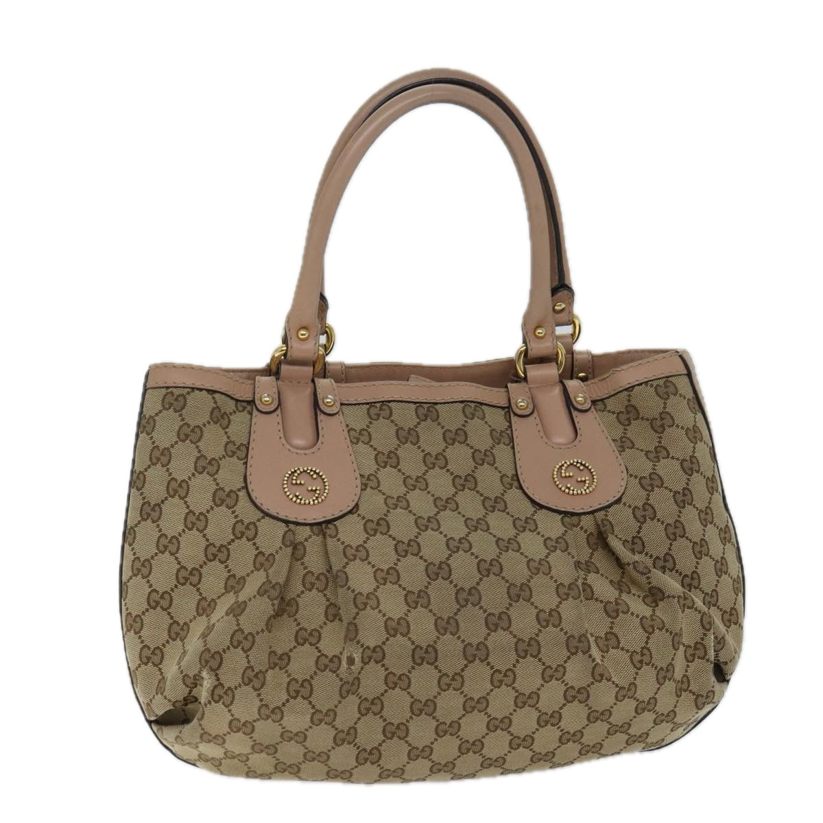 GUCCI GG Canvas Hand Bag Beige 269953 Auth 71514