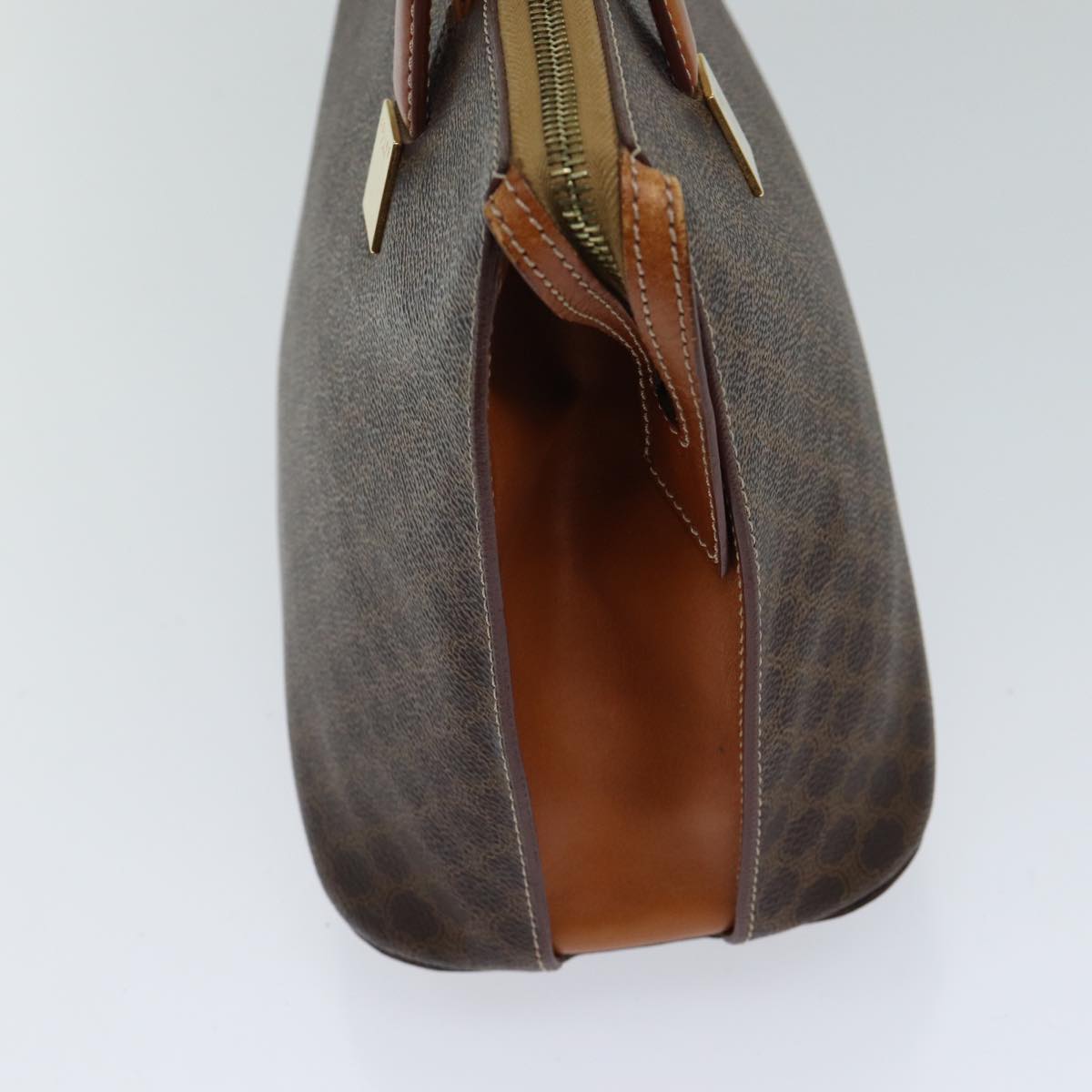 CELINE Macadam Canvas Hand Bag PVC Brown Auth 71532