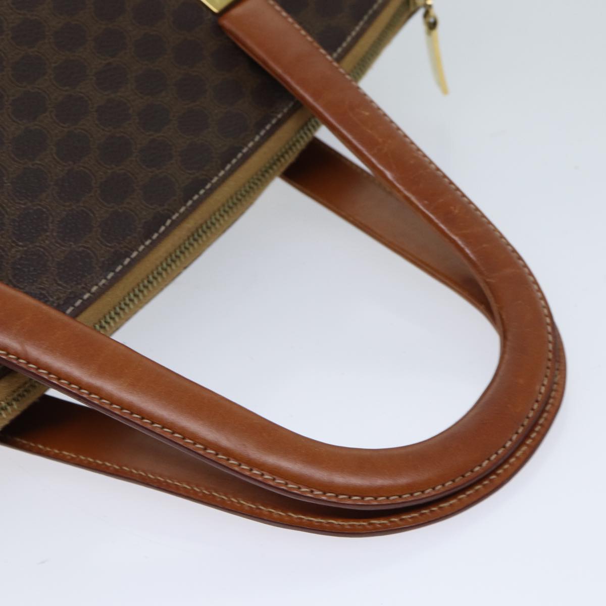 CELINE Macadam Canvas Hand Bag PVC Brown Auth 71532