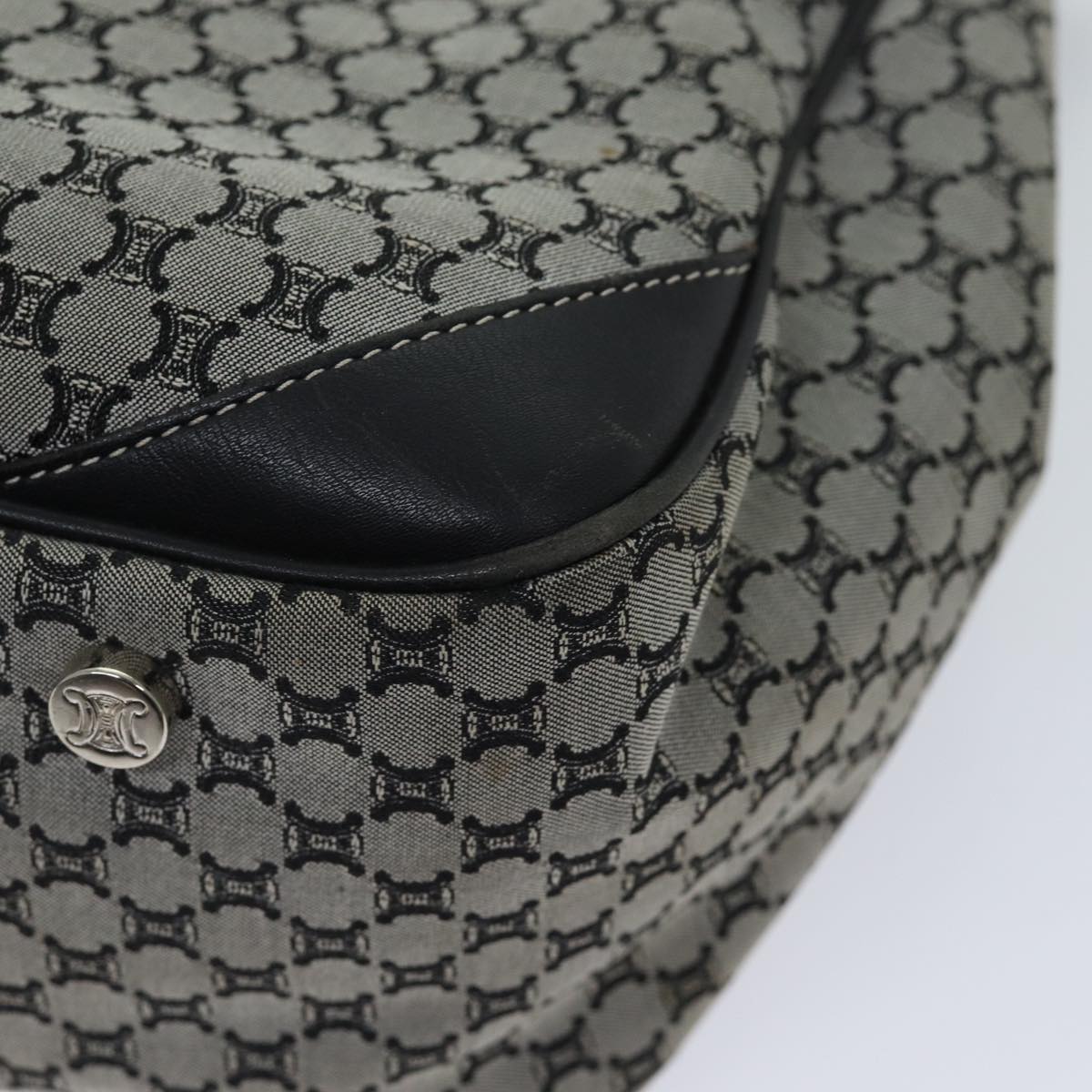 CELINE Macadam Canvas Hand Bag Gray Auth 71545