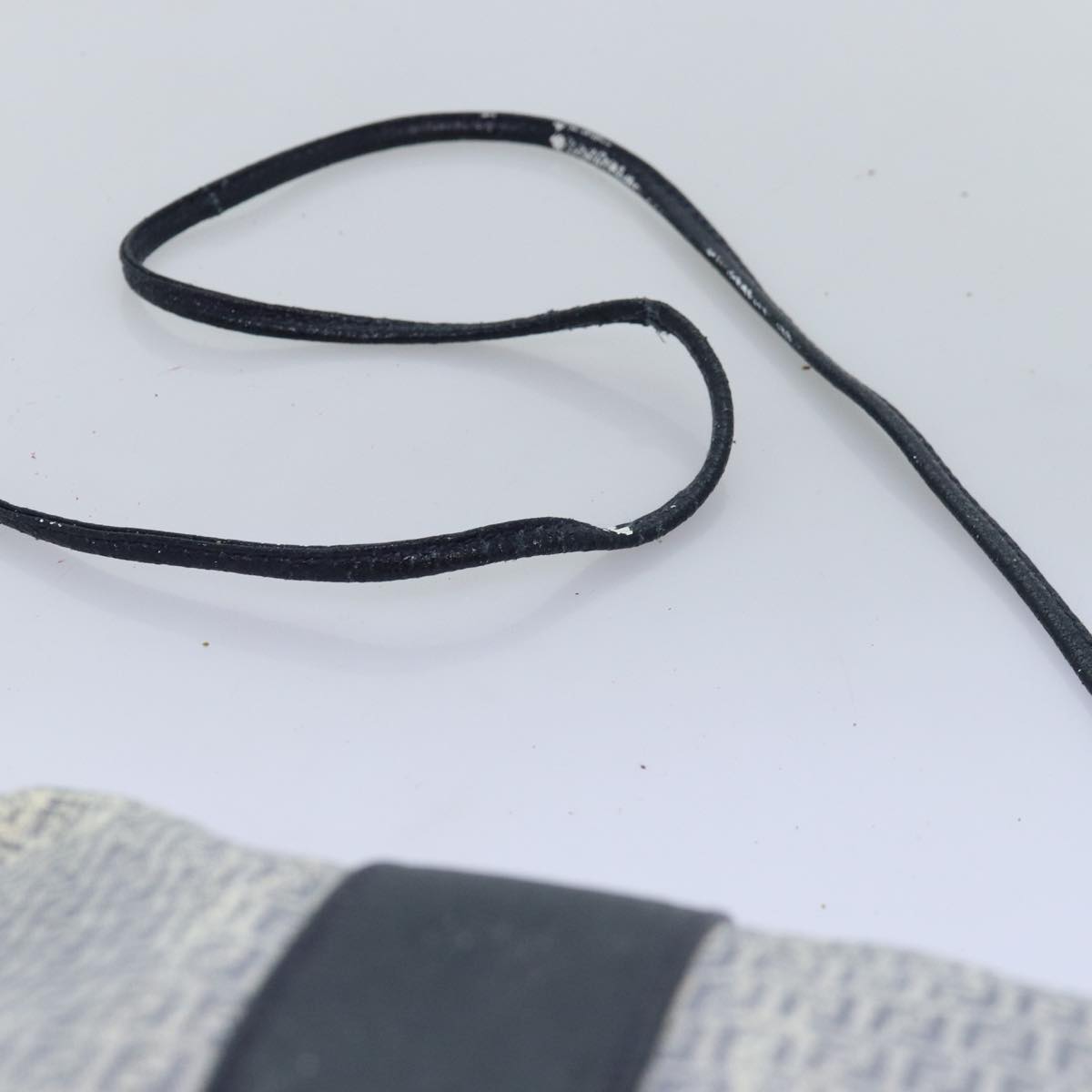 FENDI Zucchino Canvas Shoulder Bag Coated Canvas White Navy Auth 71558