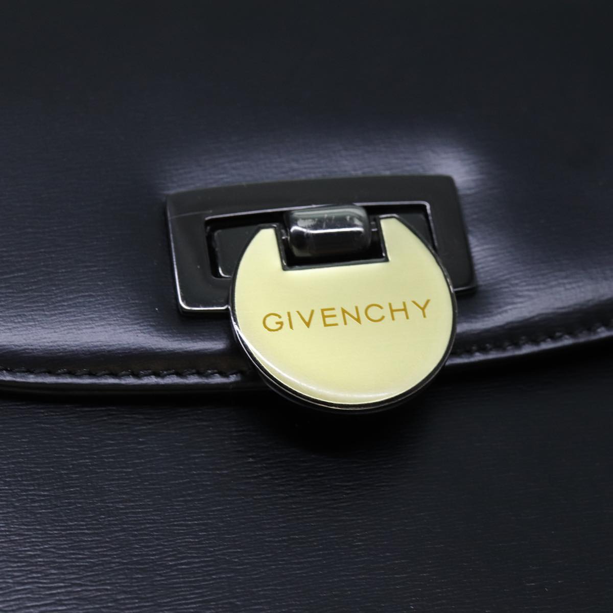 GIVENCHY Hand Bag Leather 2way Black Auth 71566