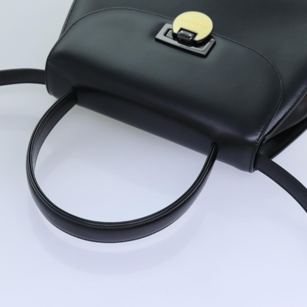 GIVENCHY Hand Bag Leather 2way Black Auth 71566