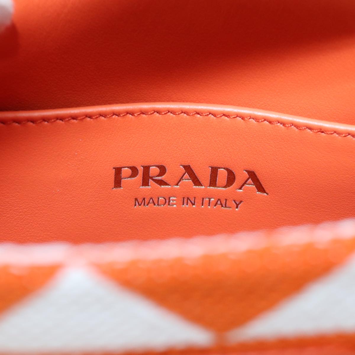 PRADA Hand Bag Canvas 2way Orange Auth 71577SAM